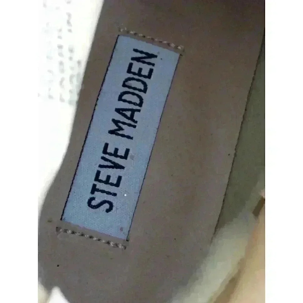 Steve Madden Womens Western Ankle Boots Booties Beige Faux Suede Side Zip 8 M - Picture 7 of 7